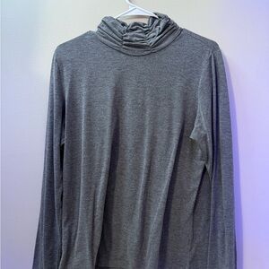 Gray Cowl Neck Long Sleeve Top